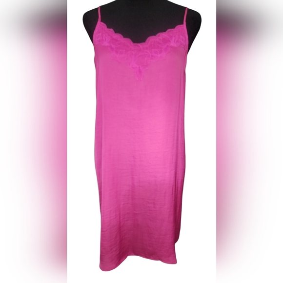 Soma Crinkle SatinLace-Trim Chemise, Womens Small - Picture 2 of 7